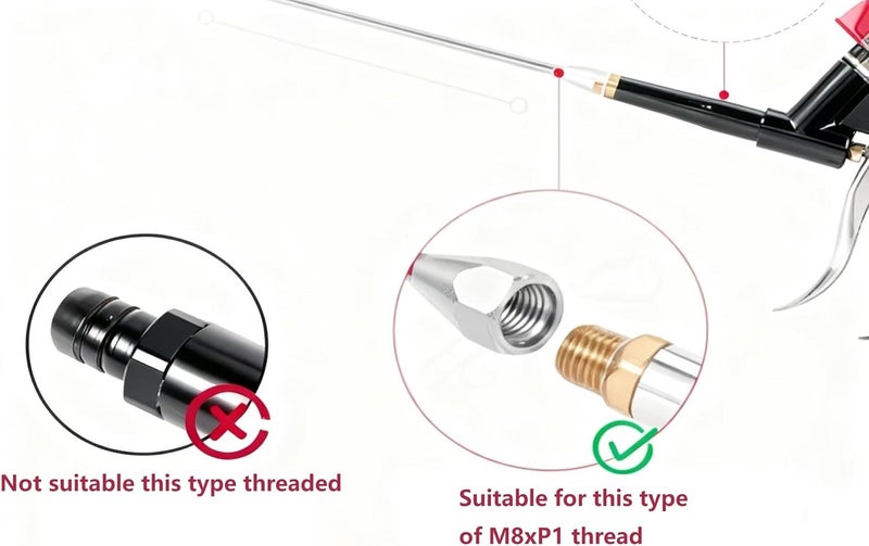GDUSMCN Professional Spray Foam Gun Extension Kit, 13.8 inch Stainless Steel Nozzles, which is used for filling and sealing, sound insulation and noise elimination, Sealing seams, etc - Image 2